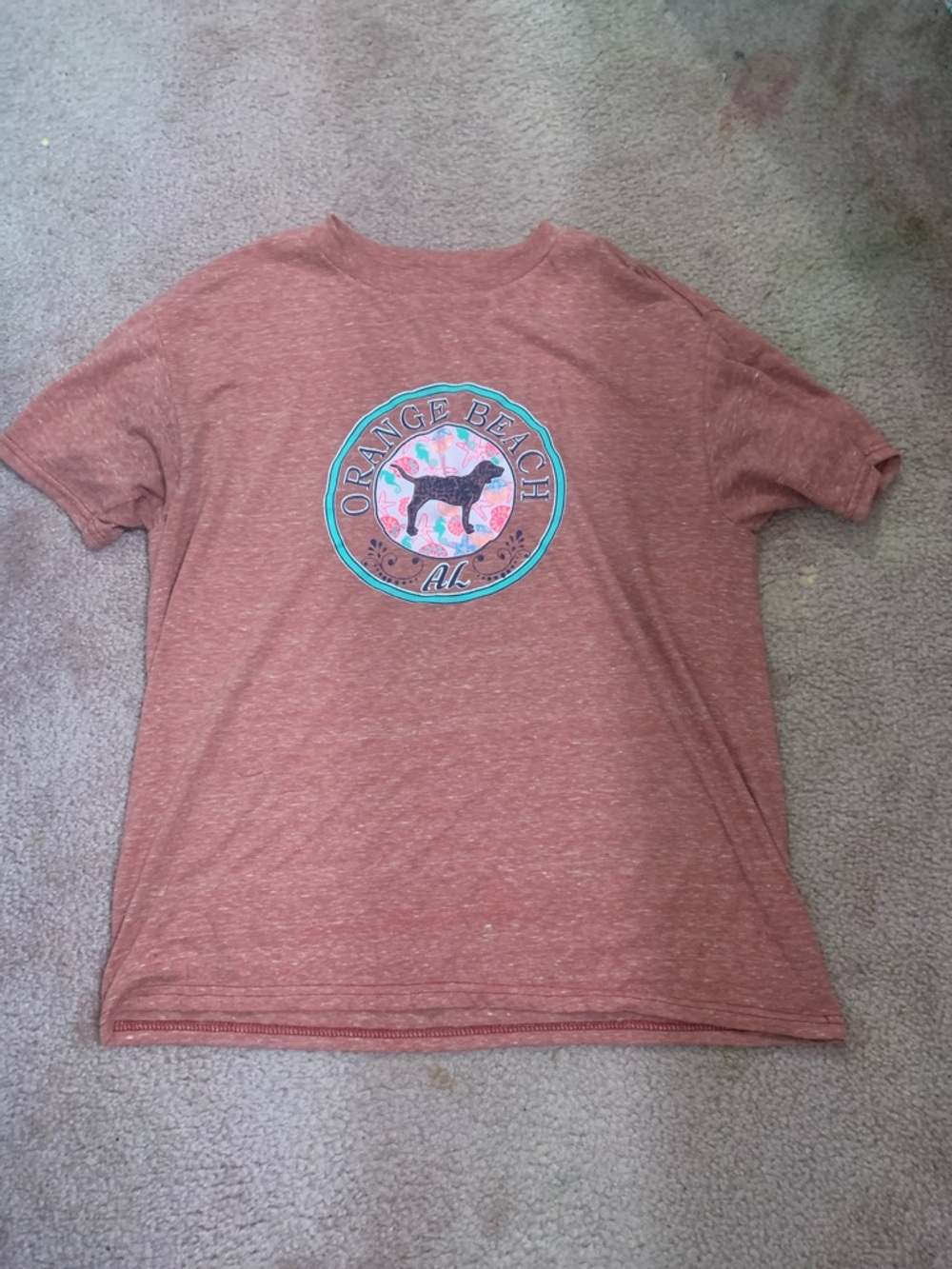 Kids Orange Graphic Tee - Orange Beach Print